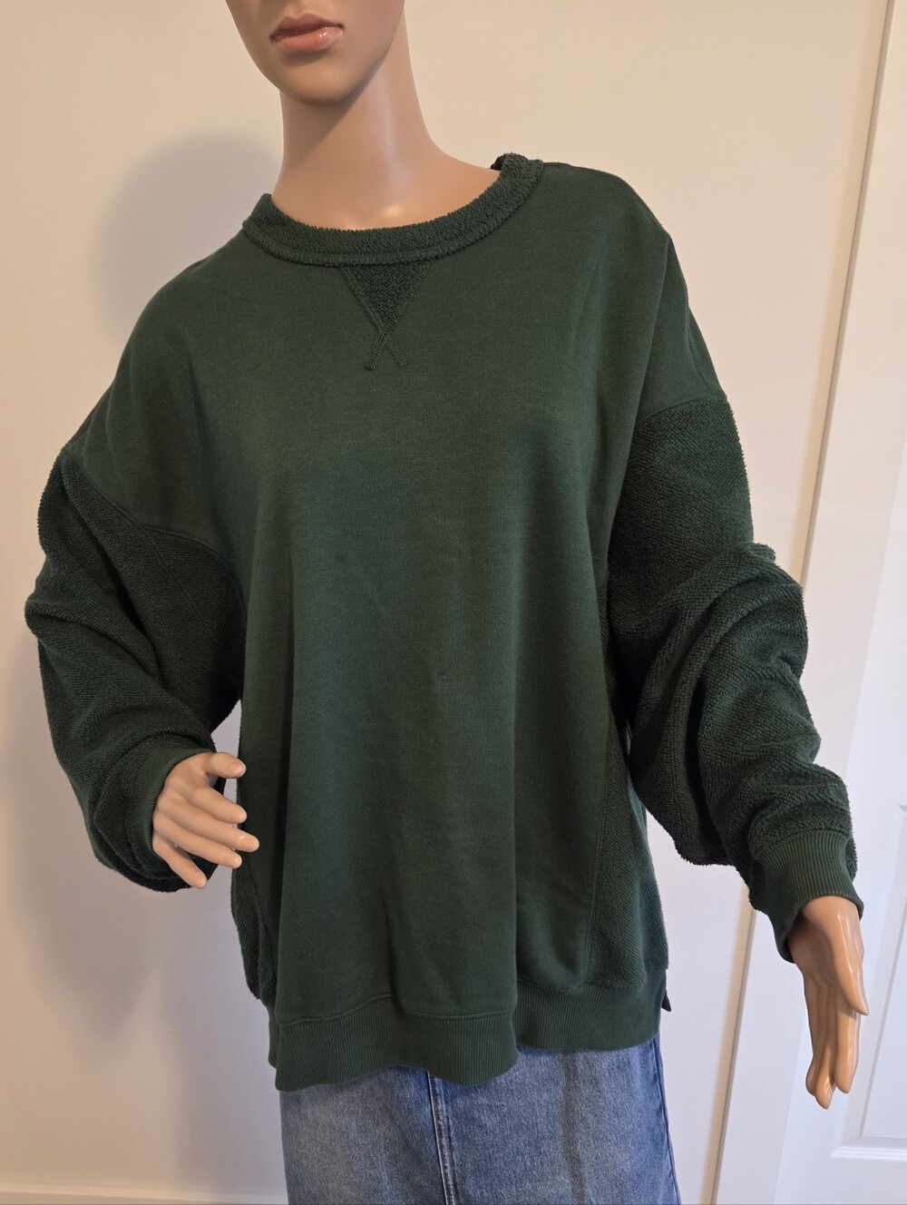 Aerie Green Big Chill Crew Sweatshirt